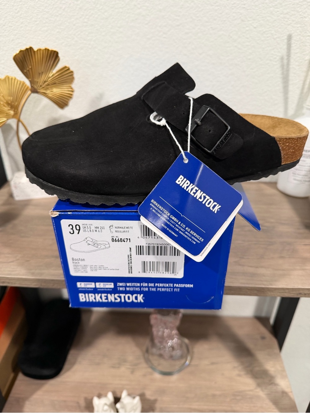 Birkenstock Black Suede Boston Slip-On Clog - Men